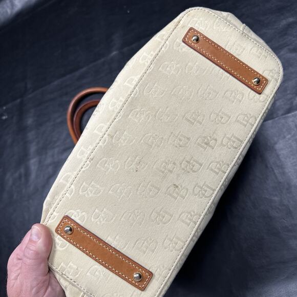 DOONEY & BOURKE Light Tan MEDIUM Canvas Leather Snap Handbag - Picture 10 of 16